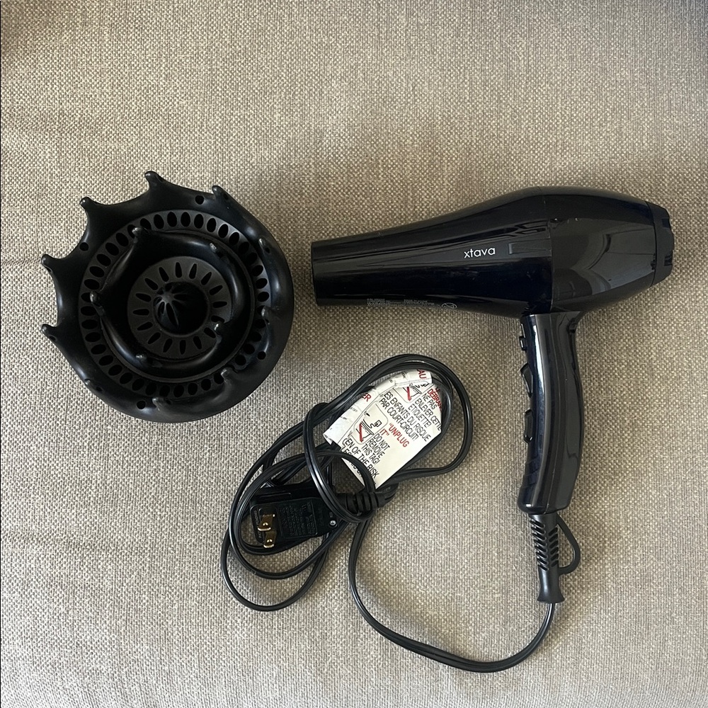 Xtava Black Hair Dryer with Diffuser